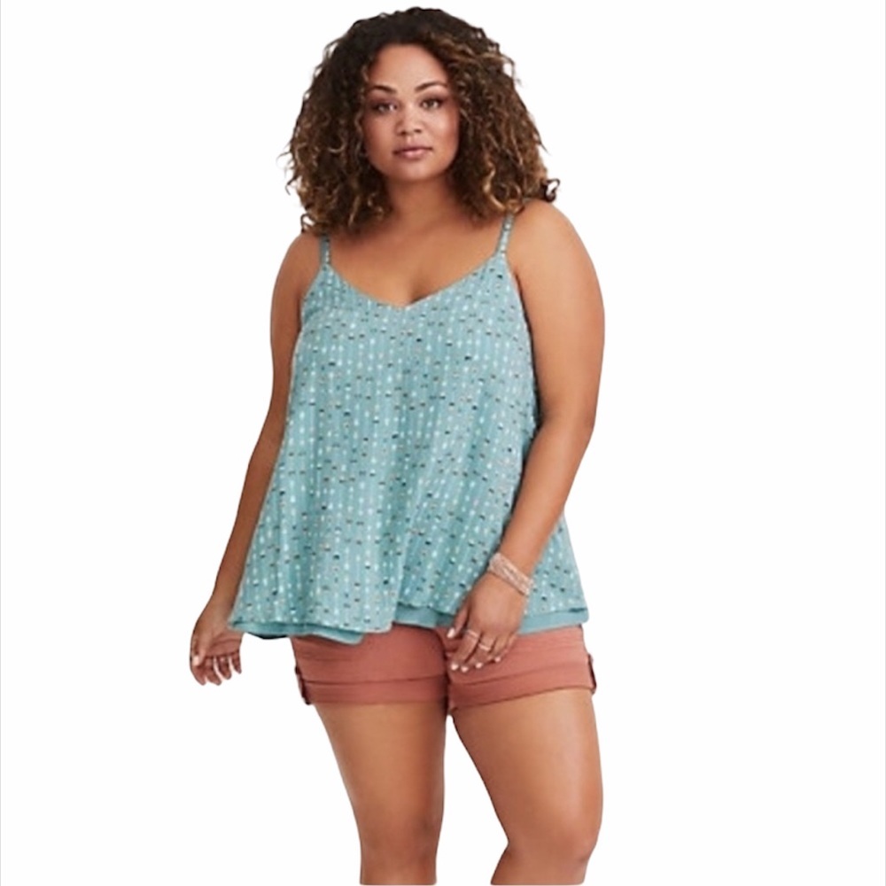 Torrid Arrow Challis Double Layer Swing Cami Size… - image 1